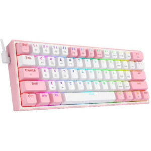 Tastatura Gaming Redragon Fizz Pro RGB White Pink Mecanica Red Switch